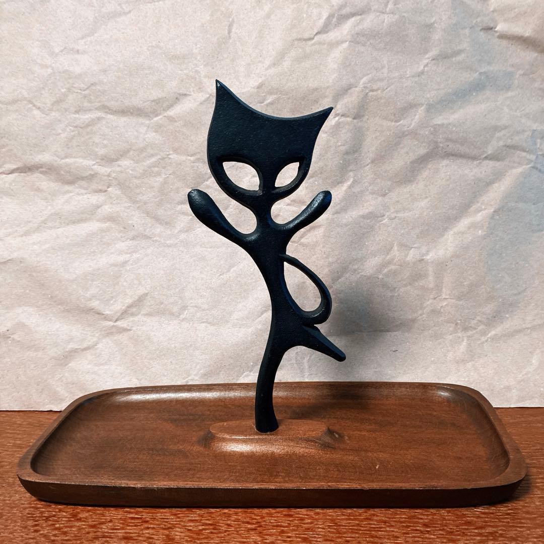 馬場忠寛　南部鉄器　猫のトレイ　昭和モダン　ヴィンテージ　アンティーク70s