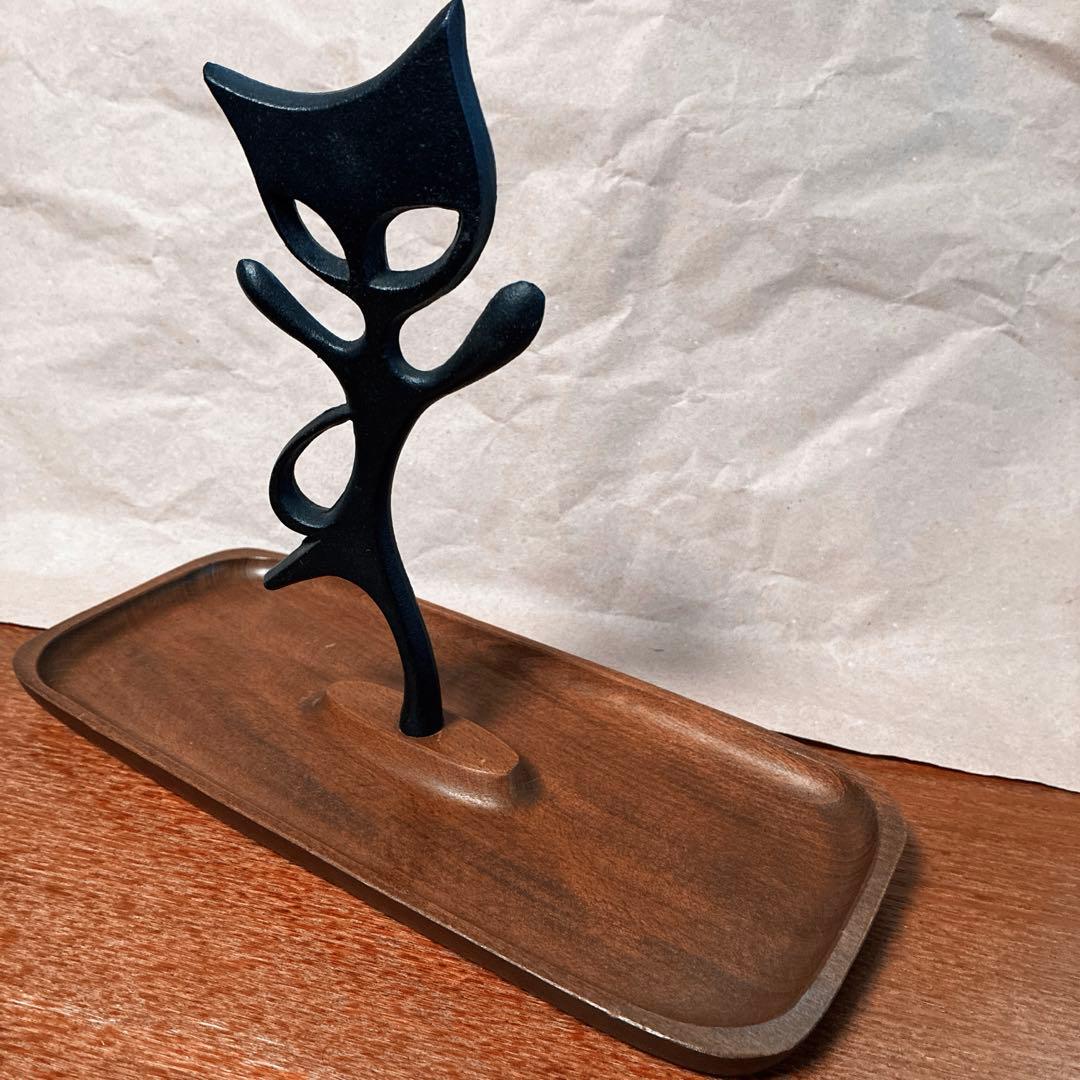 馬場忠寛　南部鉄器　猫のトレイ　昭和モダン　ヴィンテージ　アンティーク70s
