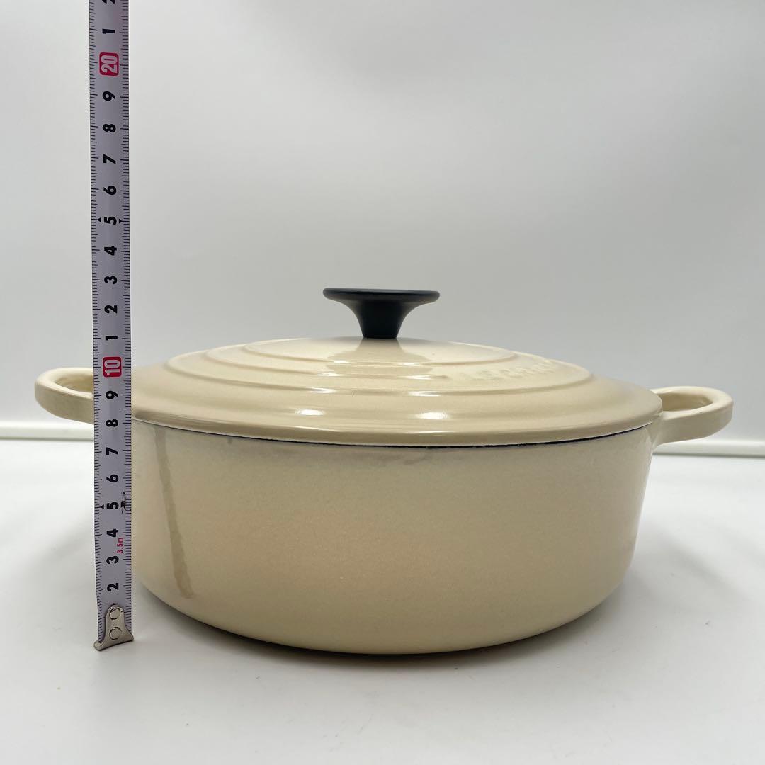 美品　LE CREUSET ジャポネーズ　両手鍋　24cm アイボリー