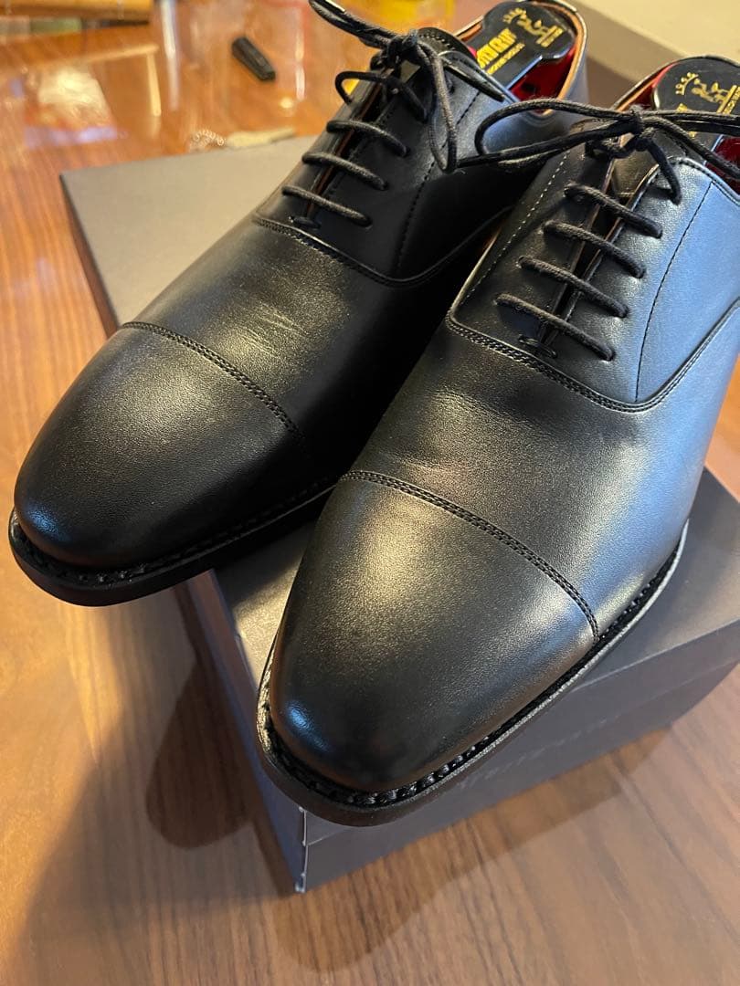 革靴　黒色　SCOTCH GRAIN 25cm ストレートチップ