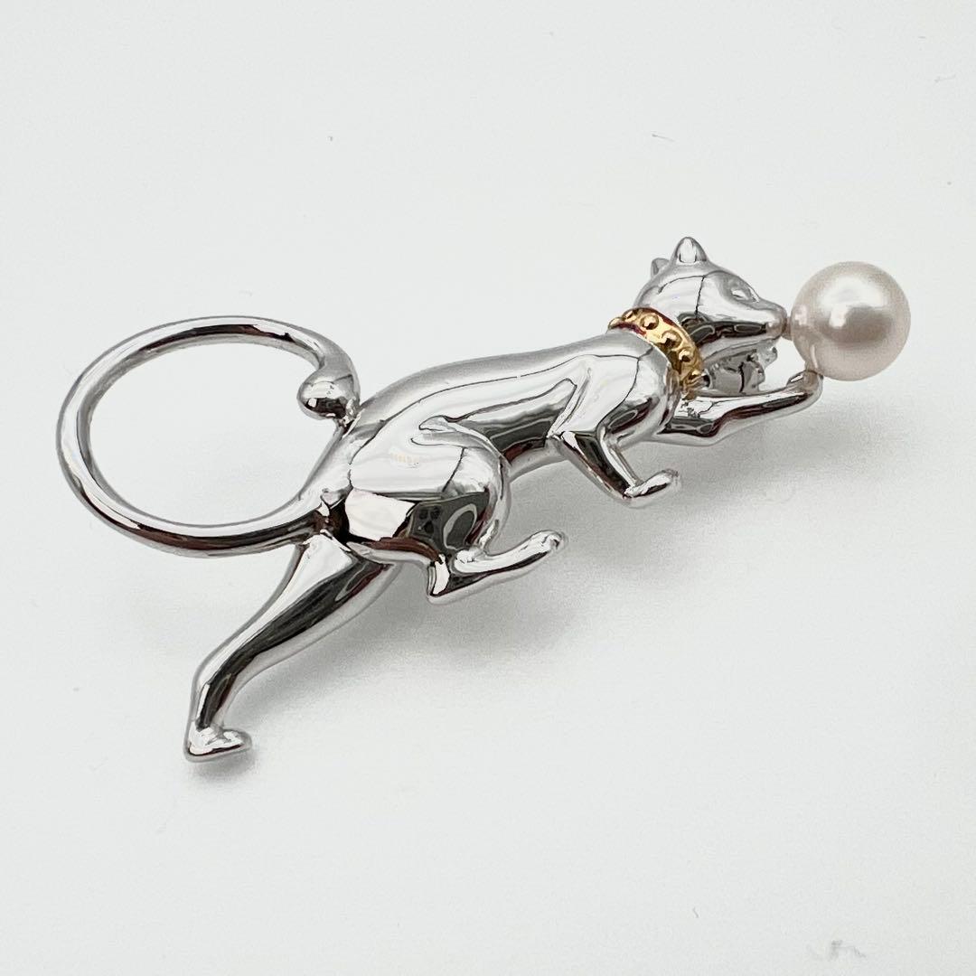 MIKIMOTO ミキモト ブローチ コサージュ パール 真珠 猫 キャット