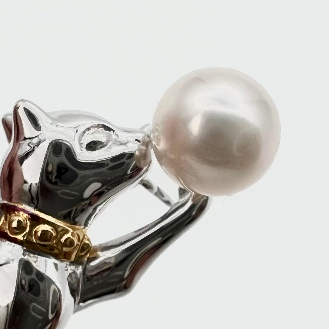 MIKIMOTO ミキモト ブローチ コサージュ パール 真珠 猫 キャット