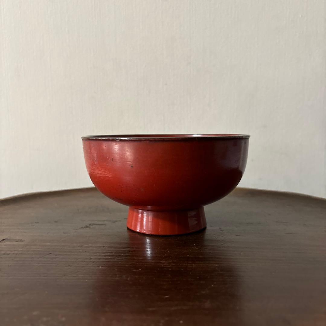 時代朱塗椀　根来.懐石.酒器.古道具.アンティーク.検:白洲正子.秦秀雄.李朝