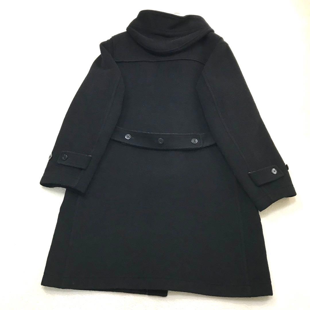 バーバリーブラックレーベル 黒 ダッフルコート ノバチェック L