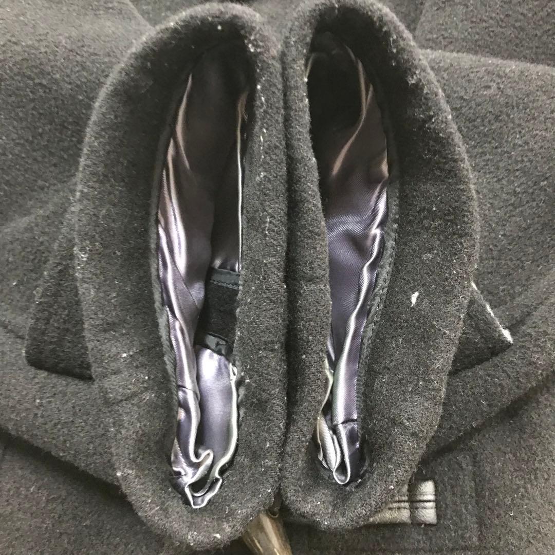 バーバリーブラックレーベル 黒 ダッフルコート ノバチェック L