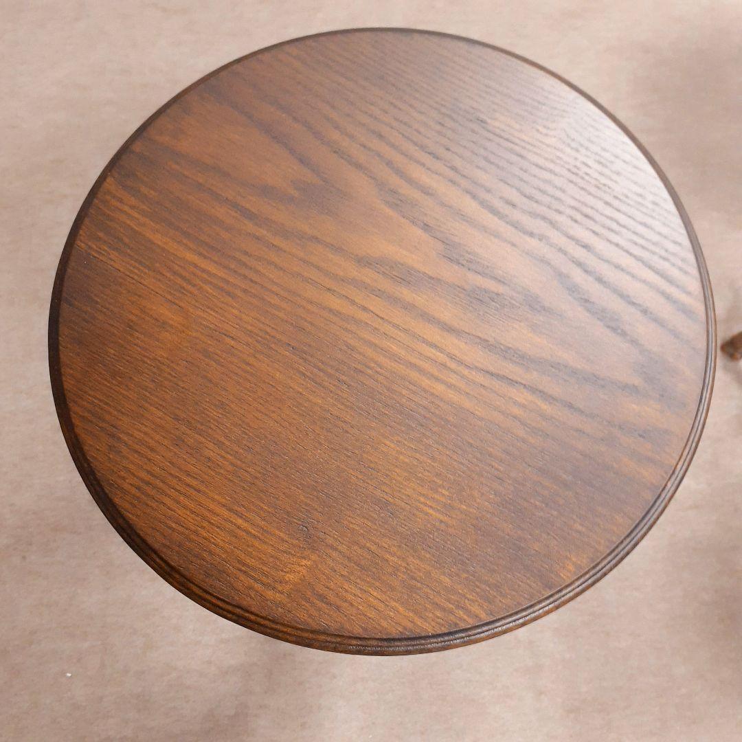 輸入家具　ロートアイアン仕様　アンティーク　サイドテーブル　シャビー加工　天然木