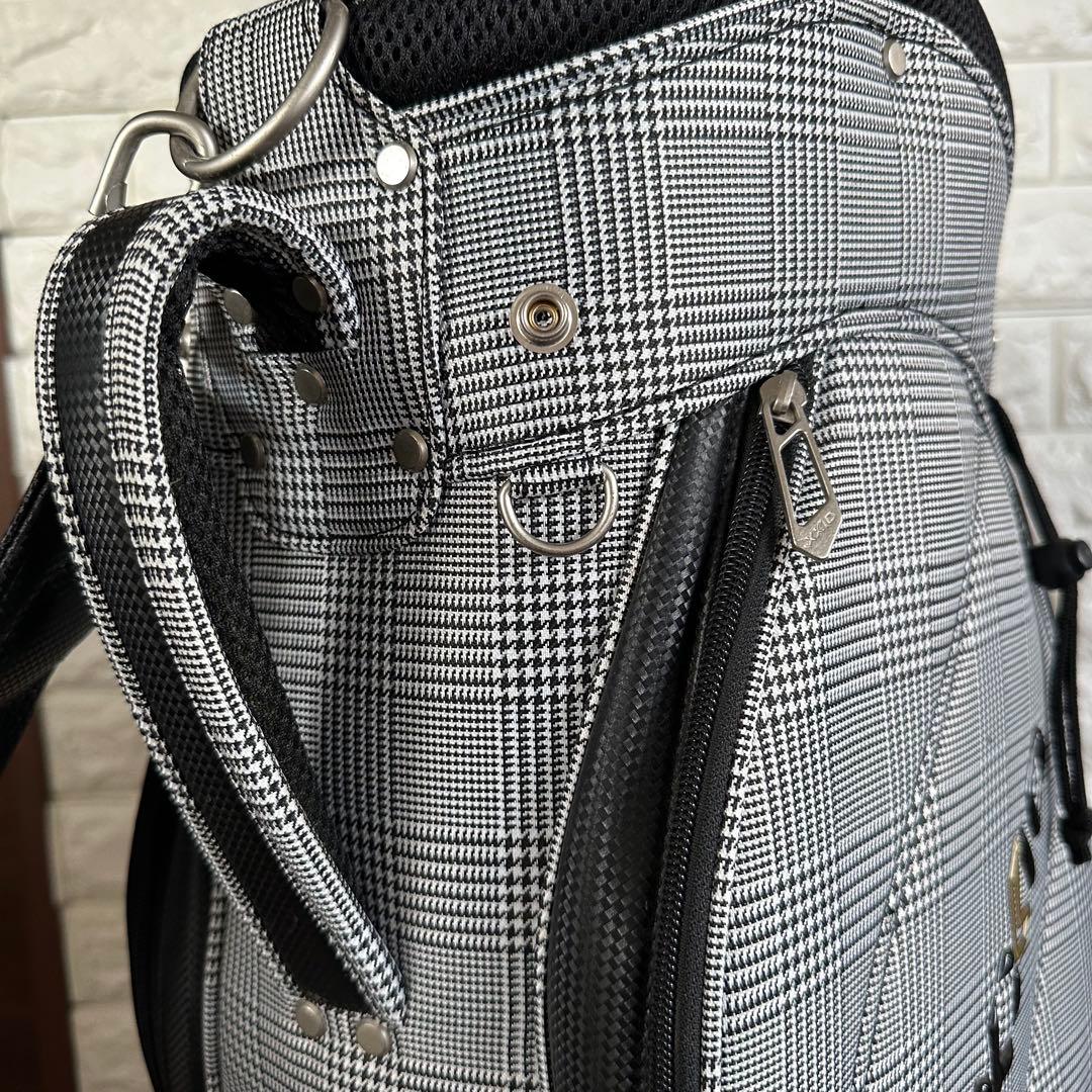 美品 XXIOゼクシオ キャディバッグ 千鳥格子柄 グレー系9.5型