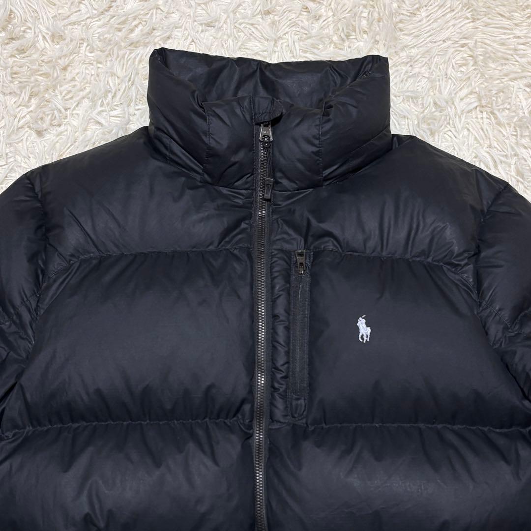 ポロラルフローレン ダウンジャケット M相当 ロゴ ブラック 肉厚 近年モデル