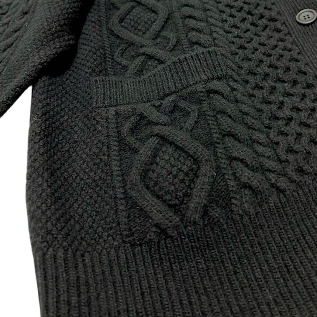 新品タグ付　23区　洗えるアランパターン　バルキーニット　カーディガン　黒　38