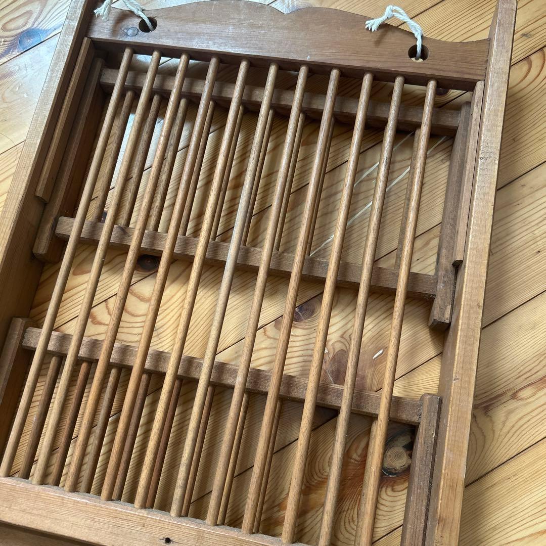 アンティーク　オールドパイン　ディッシュラック