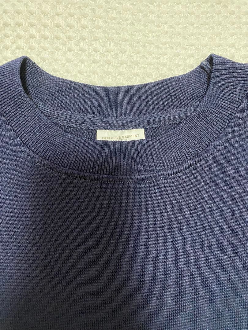 yonetomi NEW BASIC ネイビー クルーネック 長袖セーター美品❗️