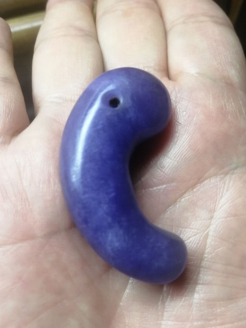 ★【ジャッキー】古墳期　『糸魚川紫翡翠勾玉』5.20cm。超琅玕翡翠。宝石