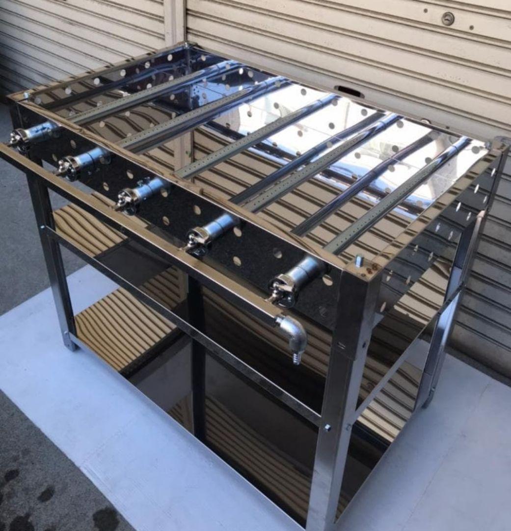 ワイド90cm ガスグリラー 専用台付き 焼鳥機 セット