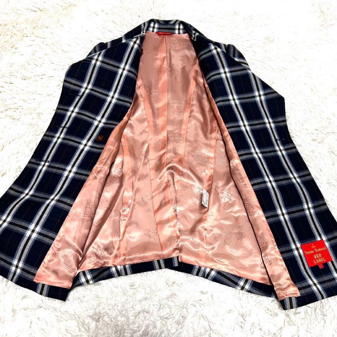 極美品　vivienne west wood チェック　ショートコート　3 綿
