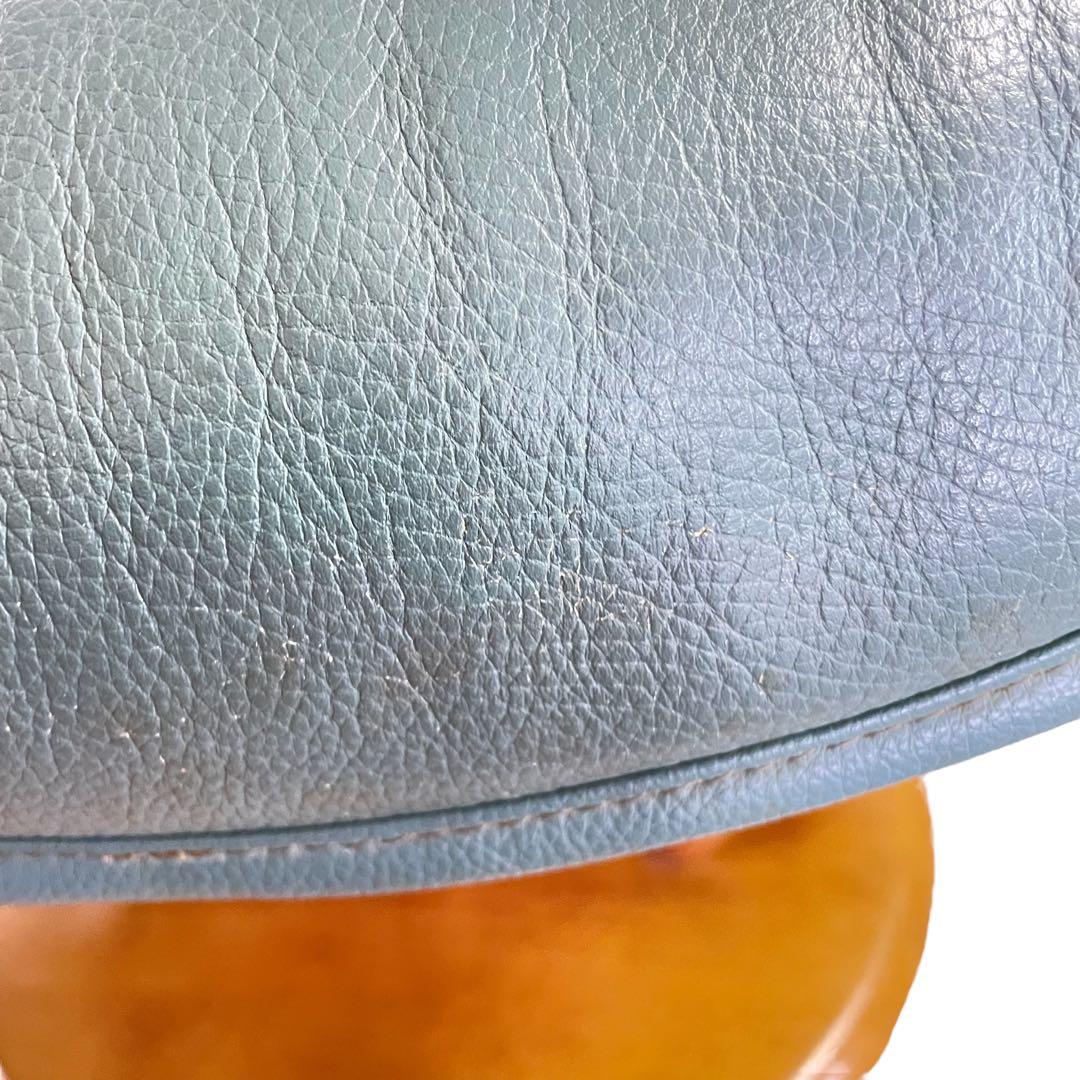 HR667 【総革】カリモク　karimoku 緑　グリーン レザー　木製