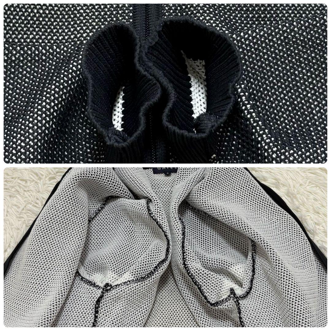 美品 パーリーゲイツ エンブレムロゴ ドライバーズニット ダブルジップ メッシュ