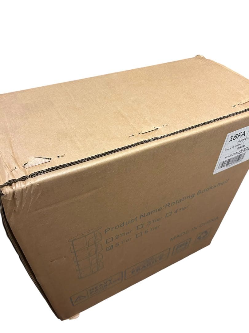 回転式本棚 5段 絵本棚 天然木 漫画 ブックシェルフラック