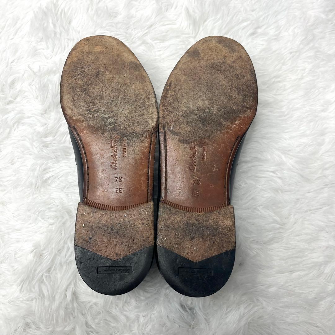 【美品】 フェラガモ ガンチーニ ビットローファー 25.5cm ゴールド 金