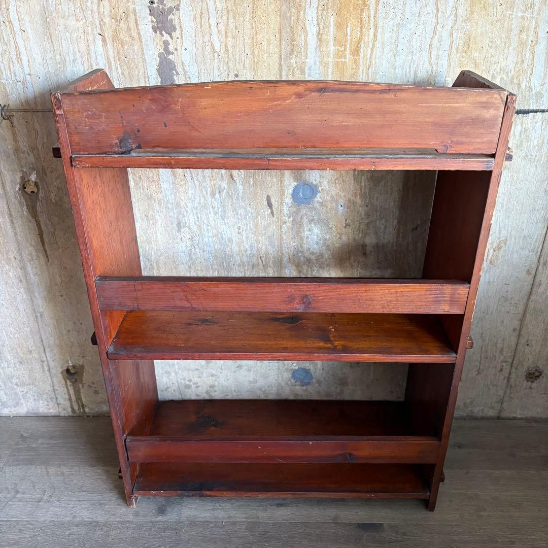 楔の本棚　3段　書棚　無垢材　オープンシェルフ　ラック　ヴィンテージ