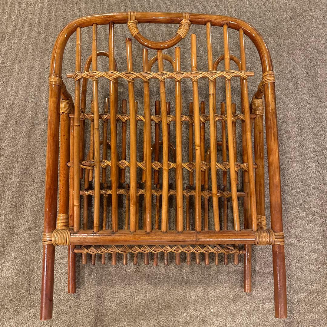 ラタン アーチ型 スリッパラック ブラウン　ビンテージ