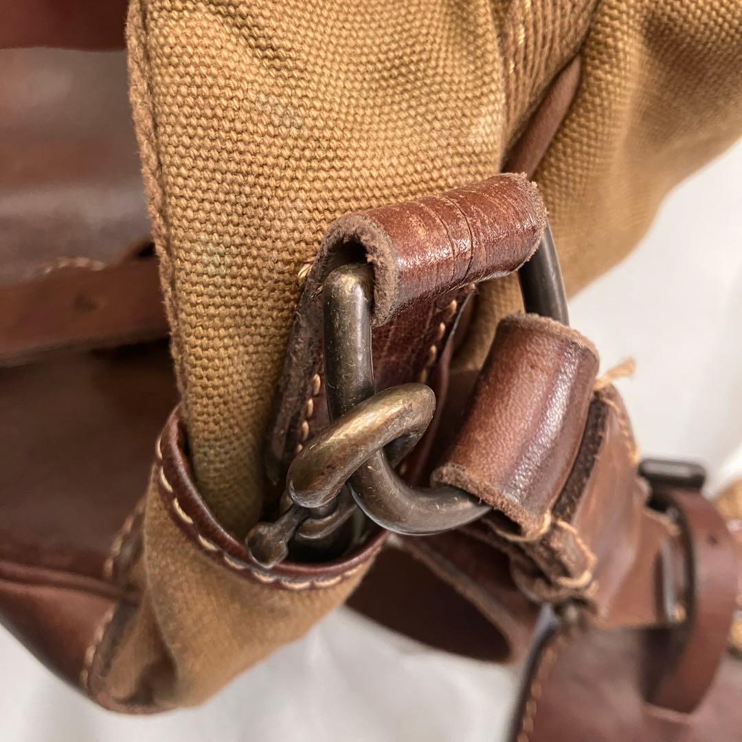 希少　ラルフローレン　メッセンジャーバッグ　ショルダーバック　キャンバス　レザー