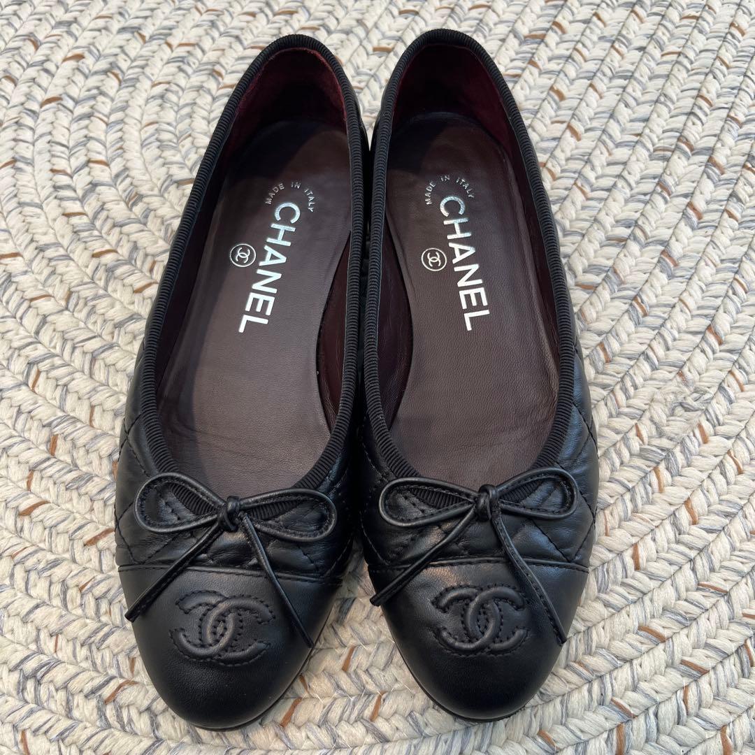 CHANEL ブラック バレエシューズ　34