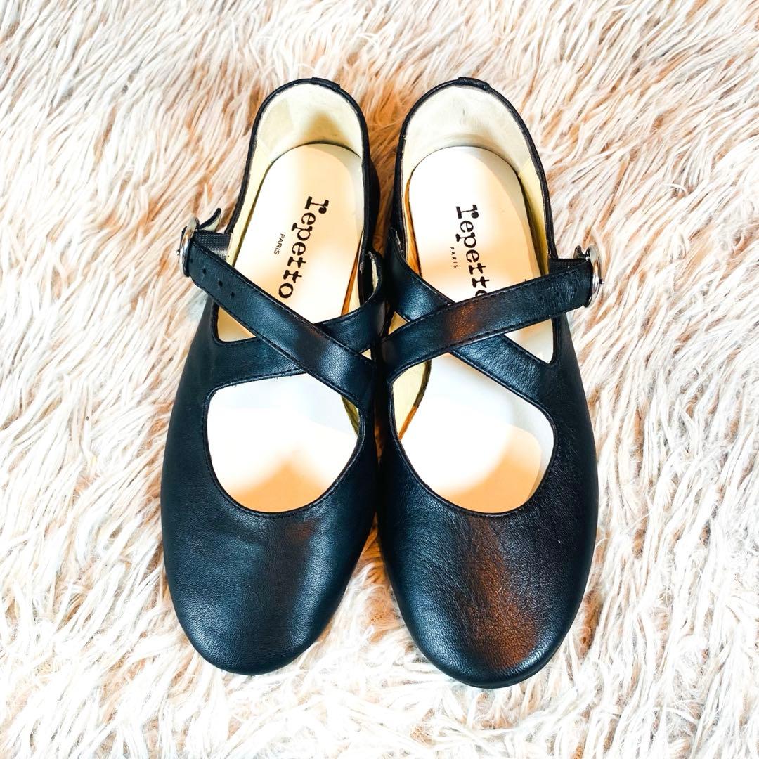 【美品】repetto レペット Mary-Jane バックル フラットシューズ