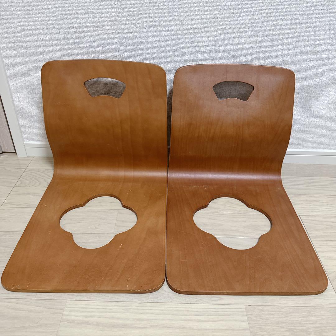 【7脚まとめて】木製座椅子　曲げ座椅子　和座椅子　旅館椅子　温泉椅子　ブラウン