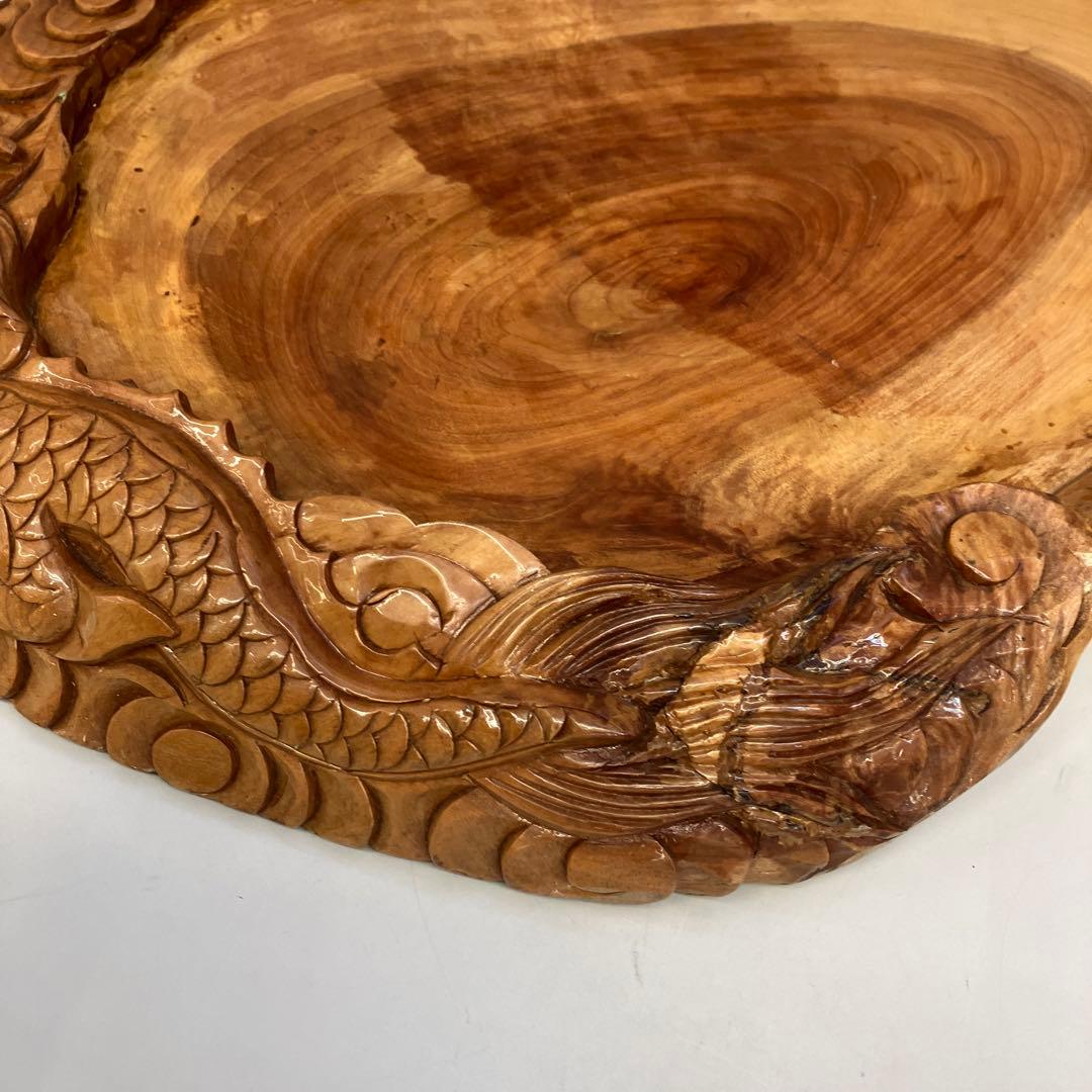 アンティーク 中国骨董 龍彫刻 天然木 原木茶盤 工芸茶盤 茶器 茶船 敷板