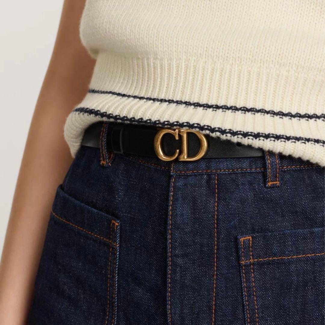 Dior CDロゴ ベルト ブラック　20mm 75cm