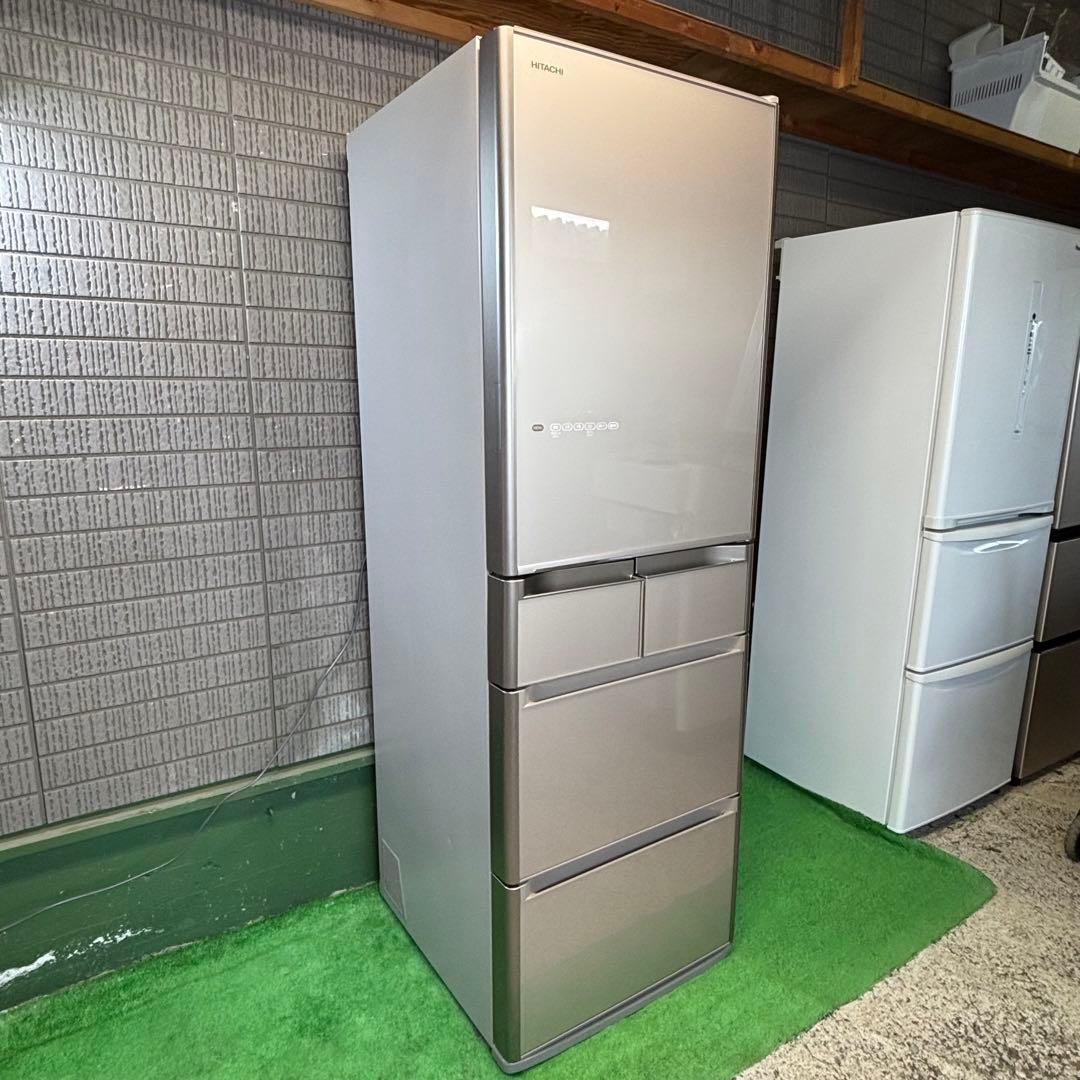 日立 415L 冷蔵庫 大容量 ガラストップ 真空チルド【地域限定配送無料】