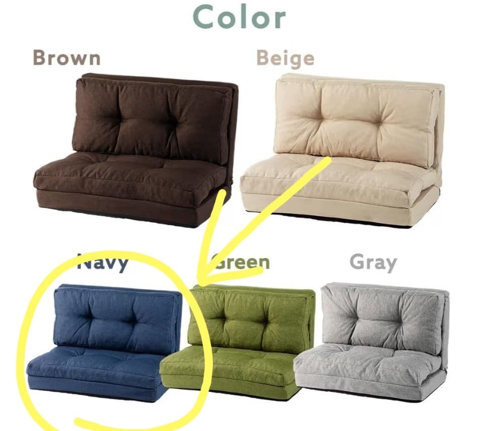 1人掛けソファ　リクライニングソファ　幅90cm　人気ソファー　ネイビー