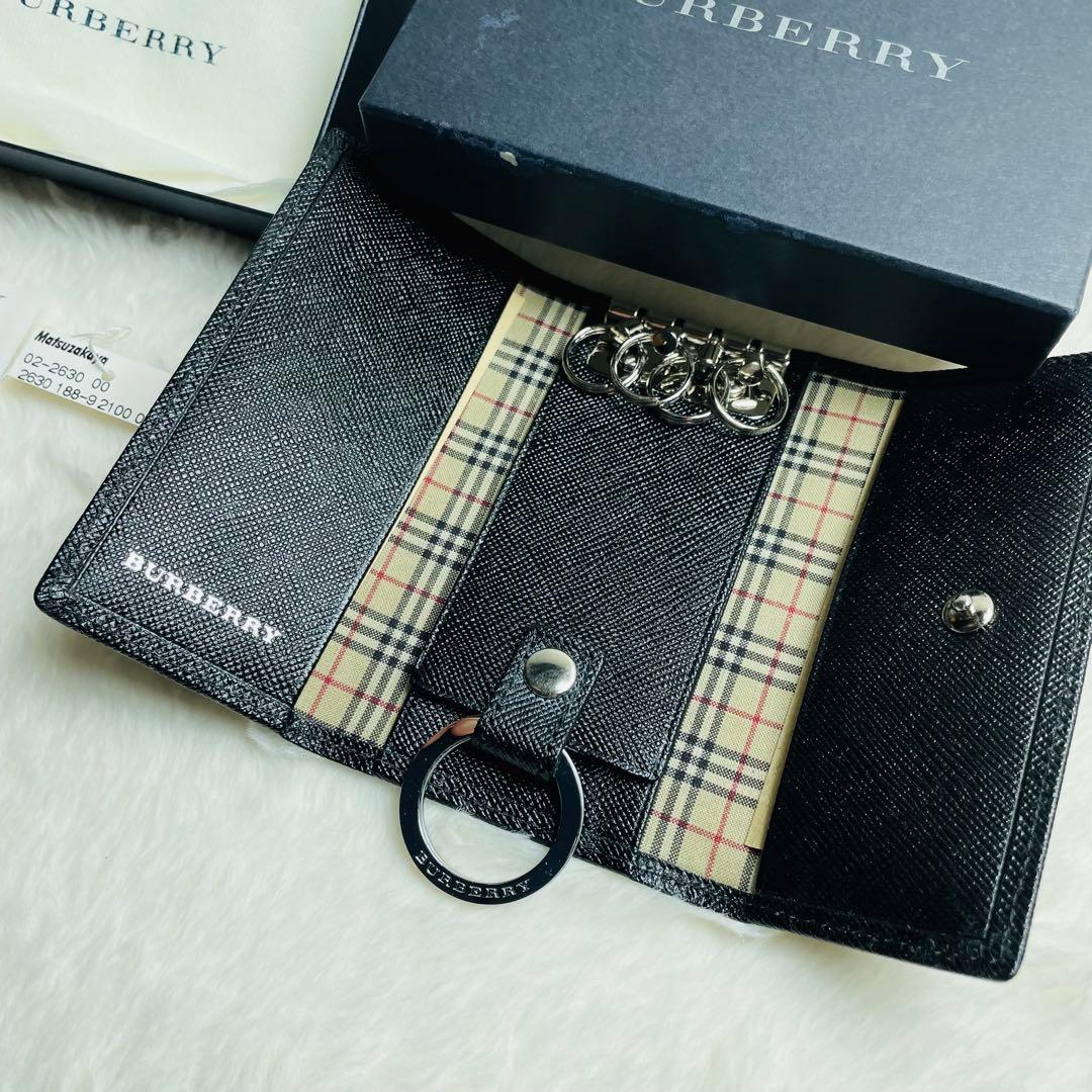 新品未使用正規品BURBERRY ノバチェック キーケース ブラック キーリング