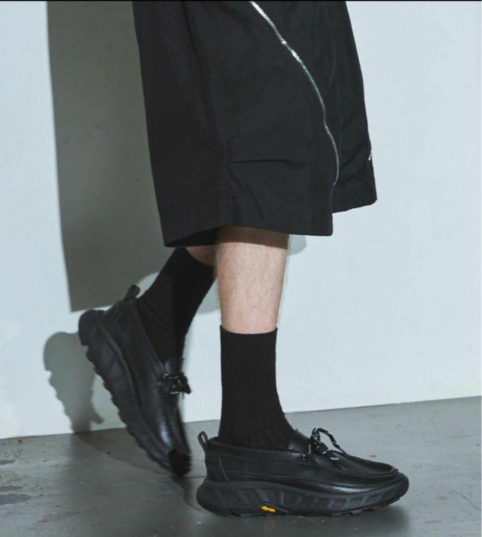 ボリュームVIBRAMソールリアルレザーモカシンスニーカー　42