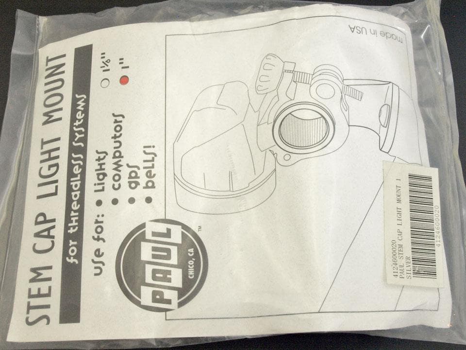 ポール（Paul）ステム キャップ ライト マウント 1インチ 新品未開封品