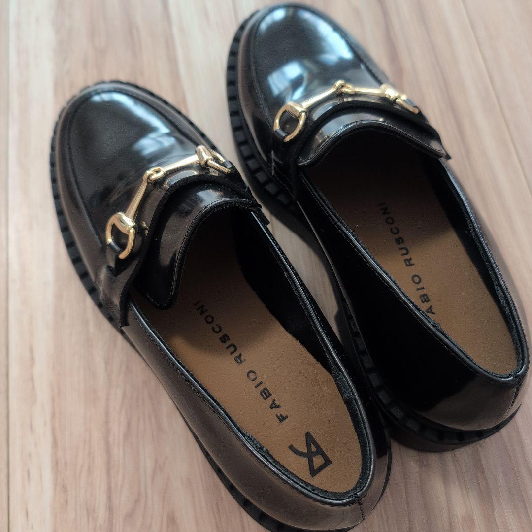 新品FABIO RUSCONIファビオルスコーニ☆37サイズビットローファー革靴