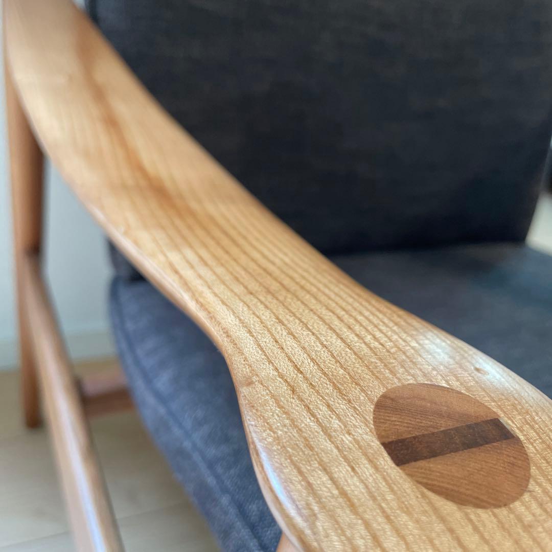 アームチェア(1人掛け椅子) 北欧風アームチェア ダークグレー