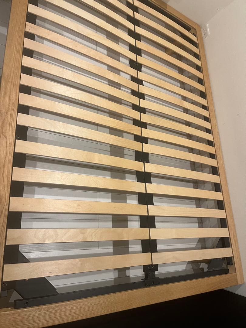 a*a様 木製ワイドダブルスラットベッド