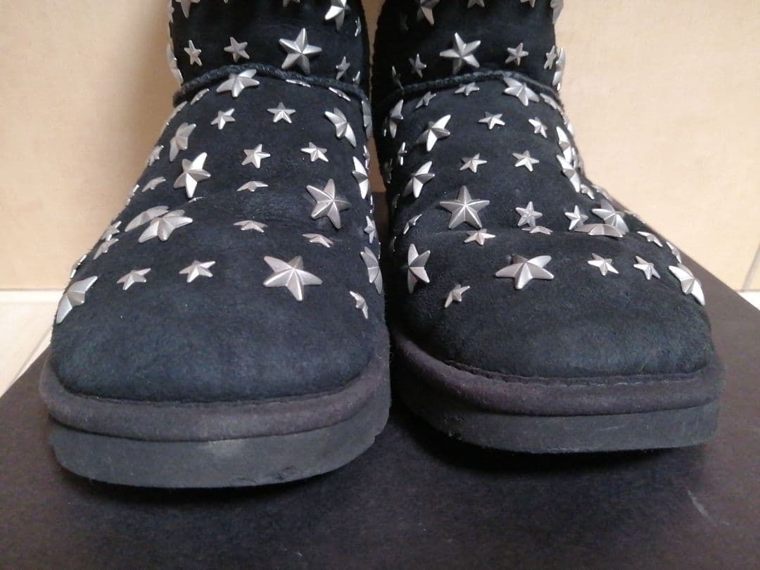 UGG×JIMMY CHOO スタッズ加工 ブラック ムートンブーツ 23
