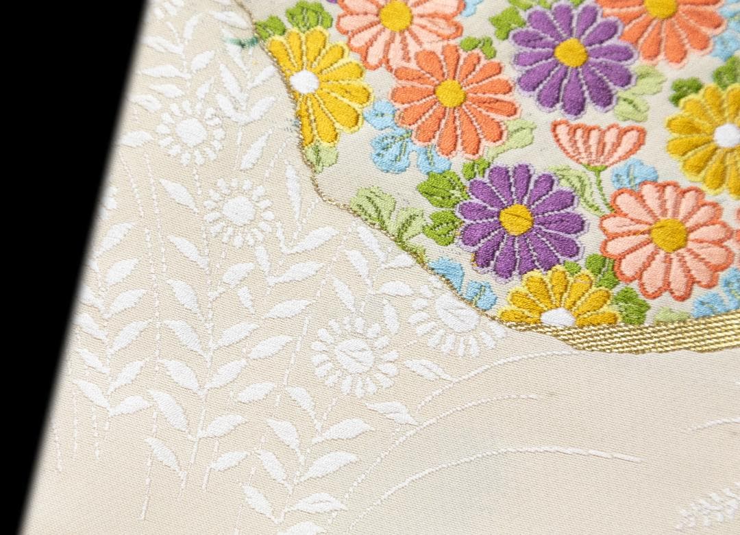 新入荷！ !新品 正絹 織九寸名古屋帯 銀アイボリー地 名古屋仕立て パーティー