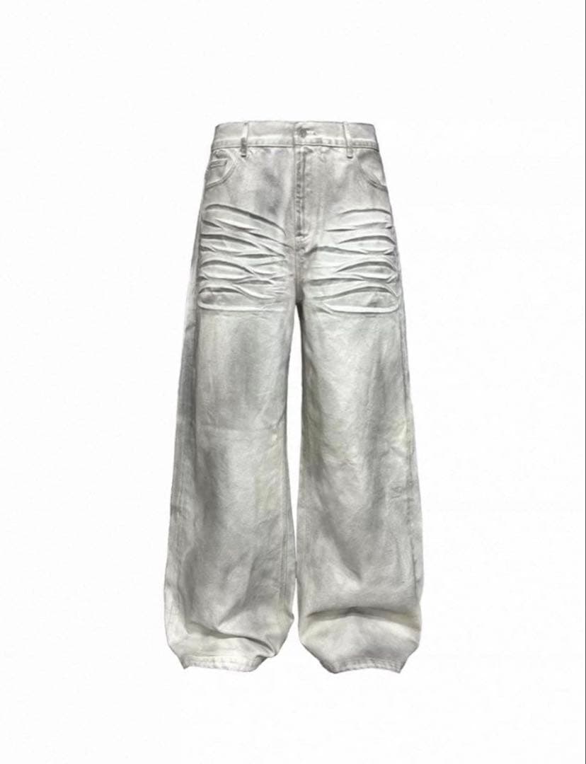 パンツ JCAESAR White Wide Denim Pants