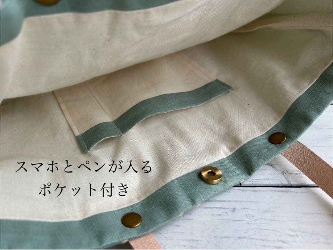 【754】ミナペルホネン　タンバリン　A4縦型トートバッグ　持ち手ヌメ革製