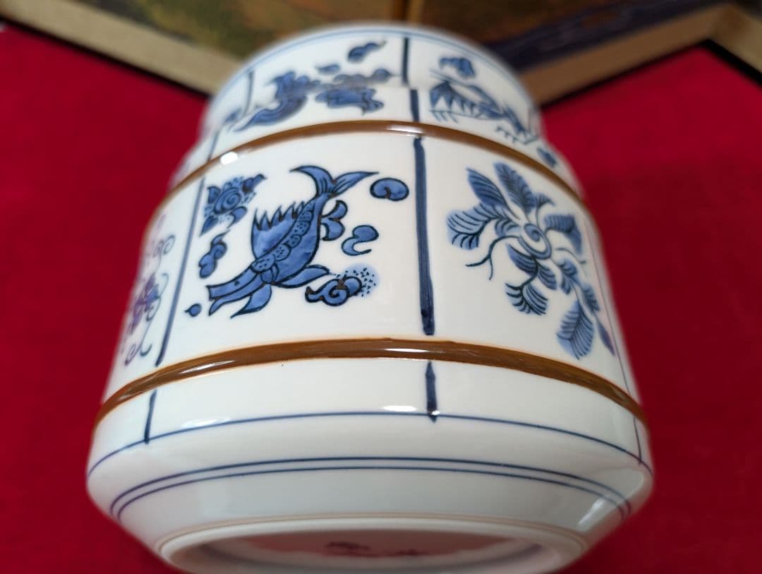 茶道具　皆具　染付祥文　平安 手塚祥堂