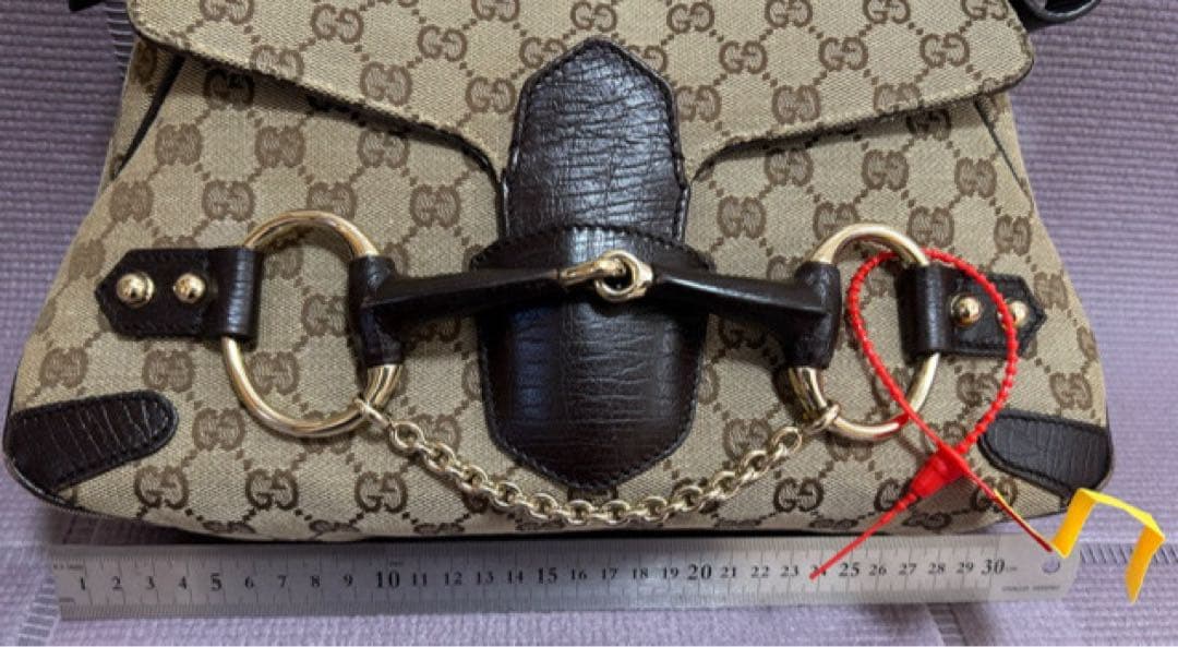 M*a様 希少 GUCCI ホースビット ショルダーバッグ GGキャンバス