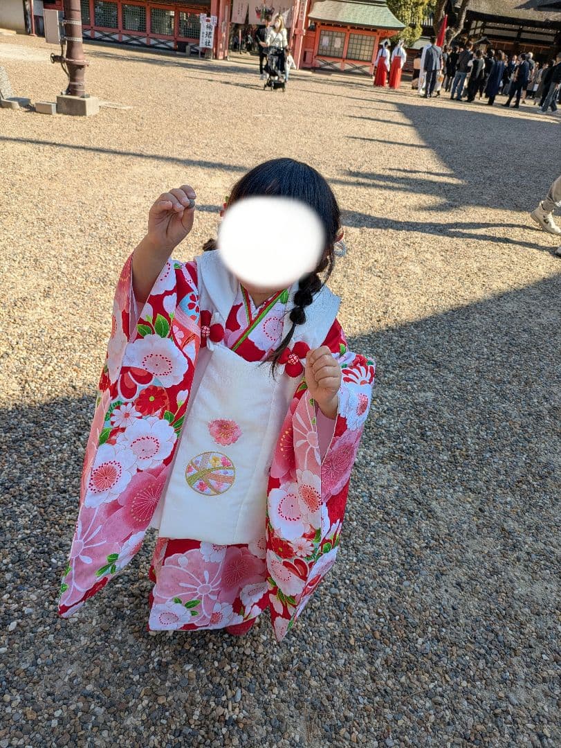 七五三 着物セット 花柄 赤 ピンク