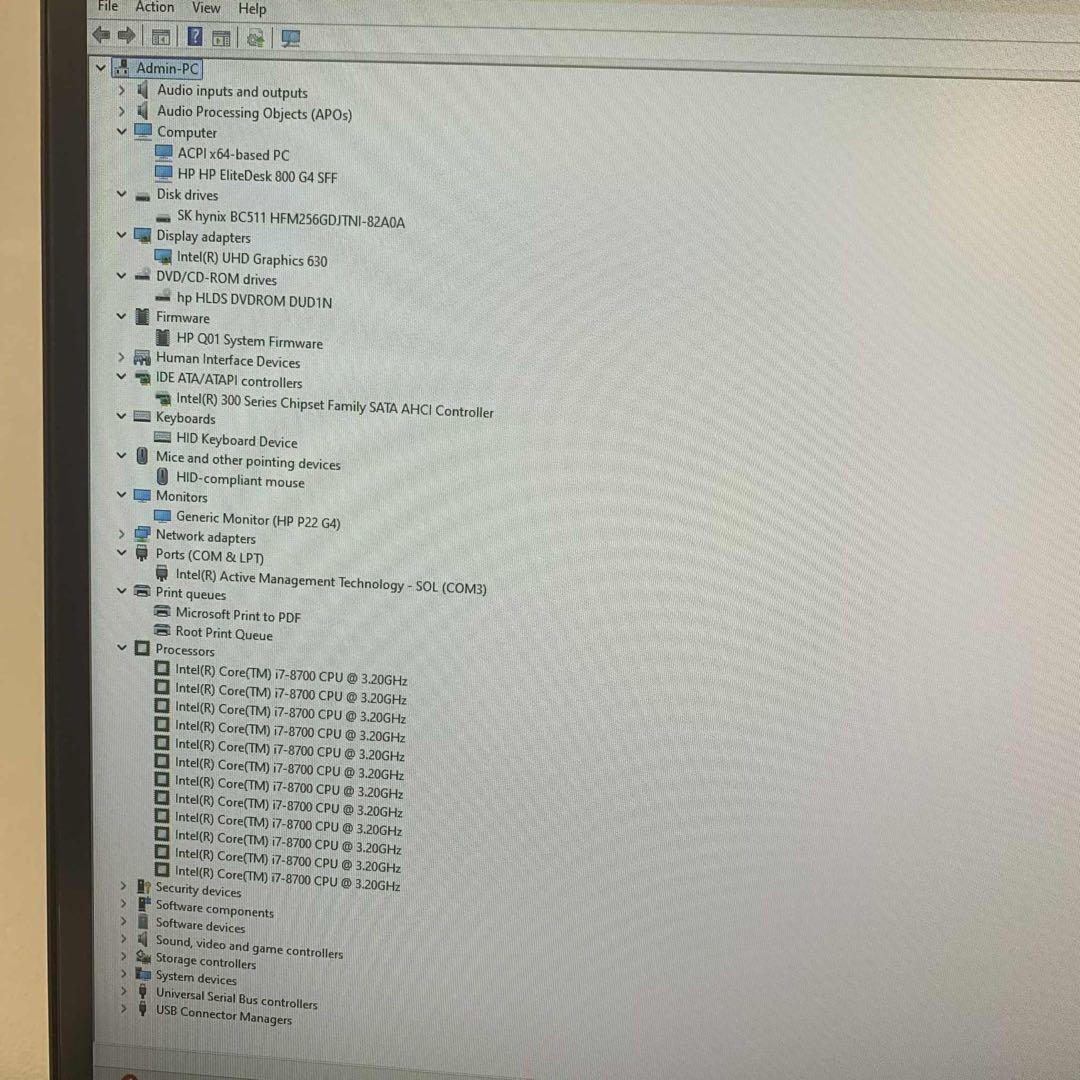 Windowsデスクトップ HP ProDesk 600 G4 SFF i7-8700 8GB SSD256