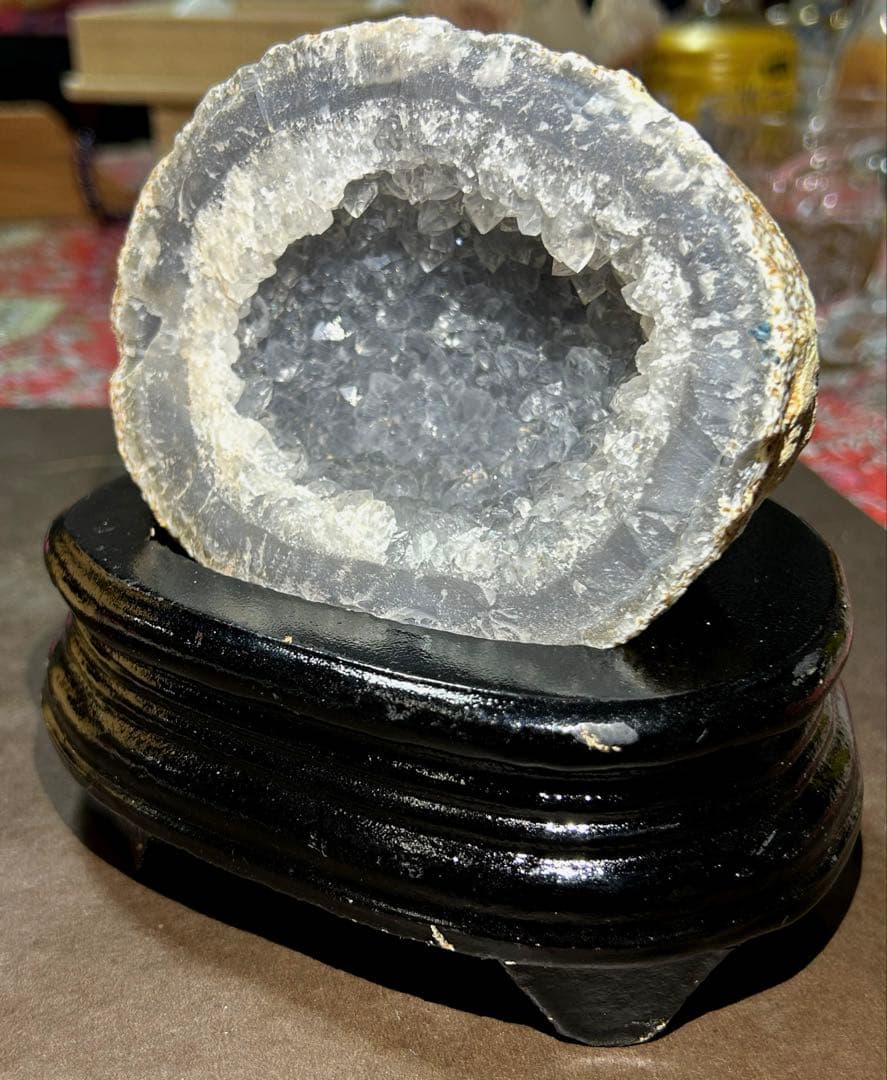 ☆別格高級品！福運大黒秘宝⑤大開運！水晶　アゲート　クラスター　原石ドーム　置物