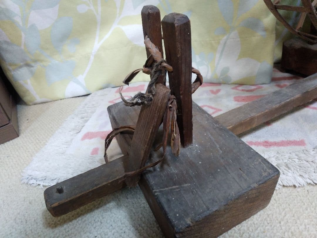 糸車 骨董品 アンティーク 昭和レトロ 和風インテリア品 現地受渡