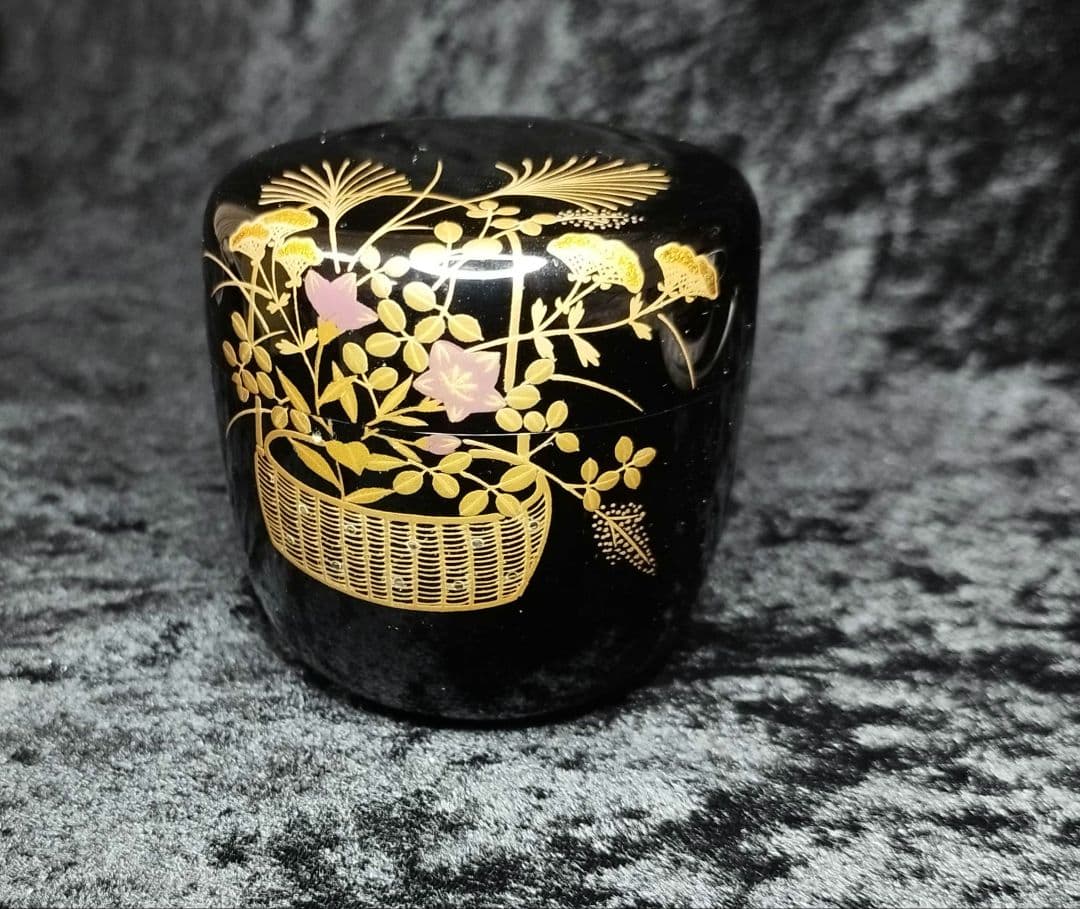 花篭蒔絵 中棗 治峰