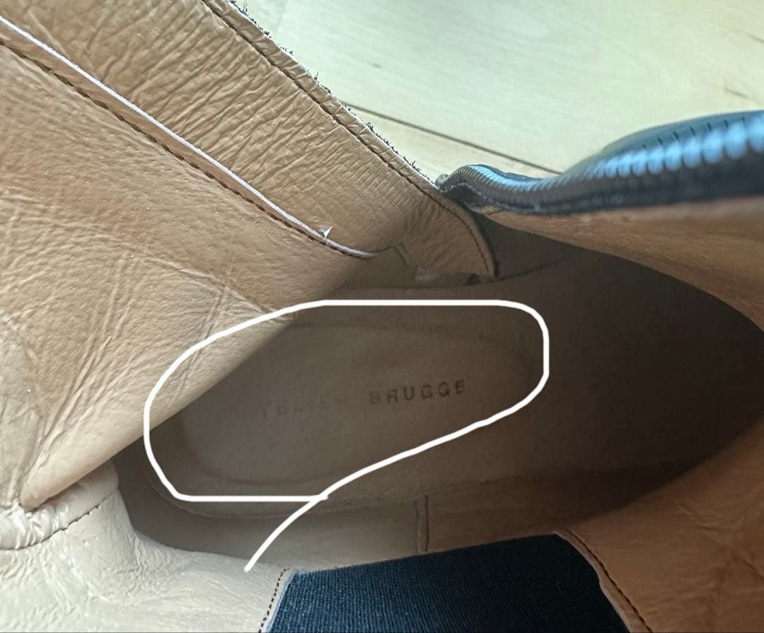 【値下】美品！アトリエブルージュレザー黒サイドゴアタンクブーツS 22.5～23